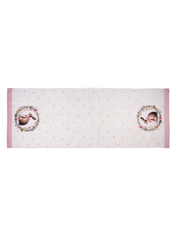 Clayre&Eef Tischläufer in Creme/ Rosa - (L)140 x (B)50 cm