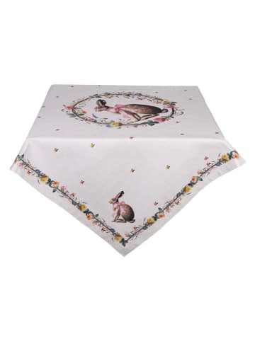 Clayre&Eef Tafelkleed crème/lichtbruin - (L)100 x (B)100 cm