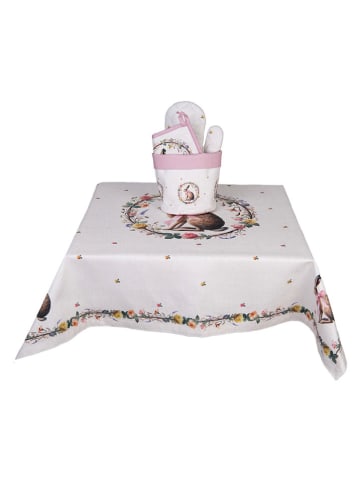 Clayre&Eef Tischdecke in Creme/ Hellbraun - (L)100 x (B)100 cm