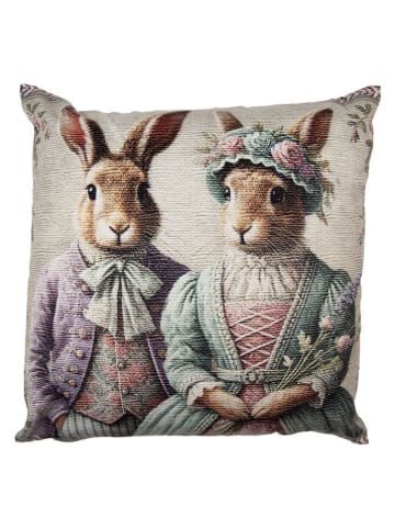 Clayre&Eef Kissenhülle in Creme/ Hellbraun - (L)45 x (B)45 cm