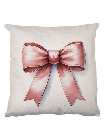 Clayre&Eef Poszewka w kolorze biało-jasnoróżowym na poduszkę - 45 x 45 cm