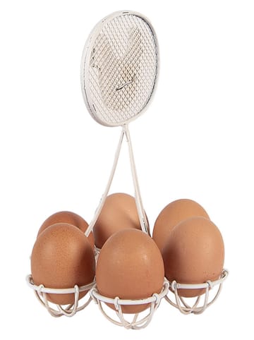 Clayre&Eef Eierhalter in Weiß - (H)22 x Ø 15 cm