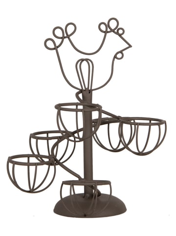 Clayre&Eef Eierhouder bruin - (H)23 x Ø 17 cm