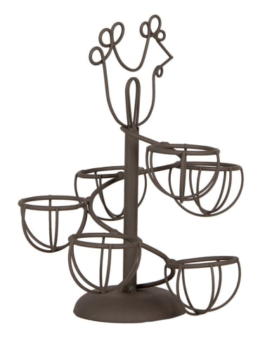 Clayre&Eef Eierhouder bruin - (H)23 x Ø 17 cm