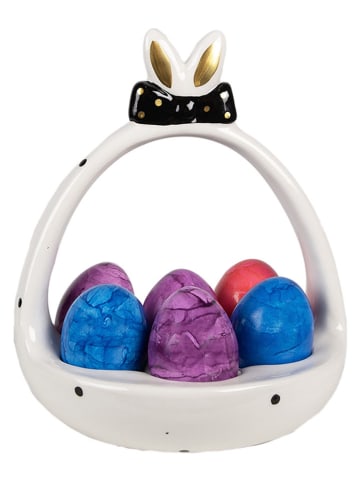 Clayre&Eef Eierschaal wit - (H)19 x Ø 16 cm