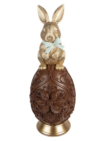 Clayre&Eef Decofiguur ''Konijntje'' goudkleurig/bruin - (H)62 x Ø 26 cm