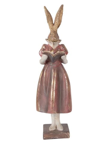 Clayre&Eef Dekofigur ''Kaninchen'' in Rosa/ Gold - (B)13 x (H)47 x (T)12 cm