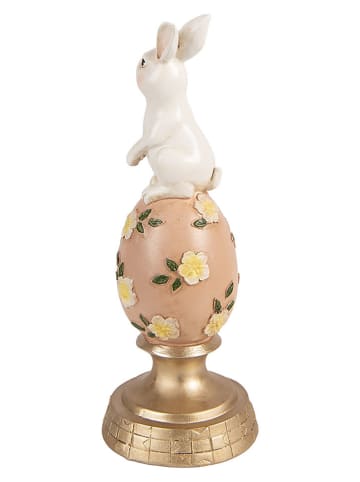 Clayre&Eef Figurka dekoracyjna w kolorze złoto-jasnoróżowo-białym - wys. 26 x Ø 10 cm