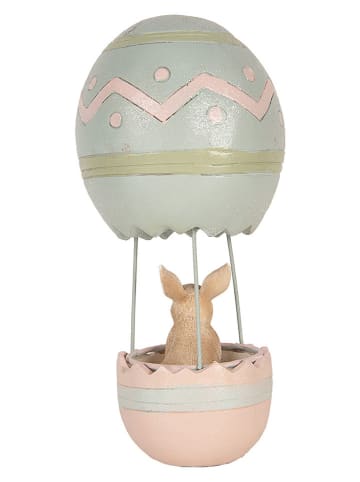 Clayre&Eef Decofiguur ''Konijntje'' lichtroze/groen - (H)25 x Ø 12 cm