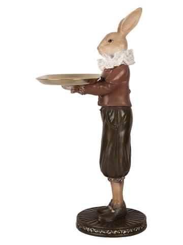 Clayre&Eef Dekofigur "Kaninchen" in Braun/ Beige - (B)13 x (H)28 x (T)10 cm