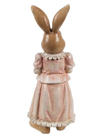 Clayre&Eef Dekofigur ''Kaninchen'' in Hellbraun/ Rosa - (B)11 x (H)26 x (T)11 cm