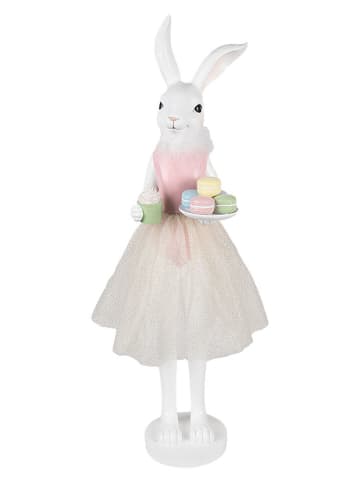 Clayre&Eef Dekofigur ''Kaninchen'' in Weiß/ Rosa - (B)20 x (H)76 x (T)17 cm