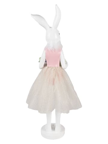 Clayre&Eef Dekofigur ''Kaninchen'' in Weiß/ Rosa - (B)20 x (H)76 x (T)17 cm