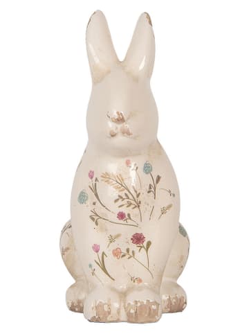 Clayre&Eef Figurka dekoracyjna "Bunny" w kolorze kremowym ze wzorem - 12 x 28 x 16 cm