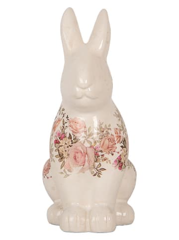 Clayre&Eef Dekofigur ''Kaninchen'' in Creme/ Rosa - (B)12 x (H)28 x (T)16 cm