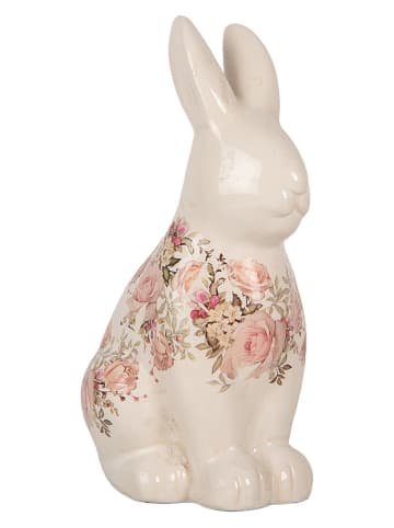 Clayre&Eef Decofiguur ''Konijntje'' crème/lichtroze - (B)12 x (H)28 x (D)16 cm