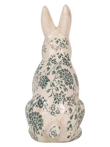 Clayre&Eef Dekofigur ''Kaninchen'' in Creme/ Grün - (B)12 x (H)28 x (T)16 cm