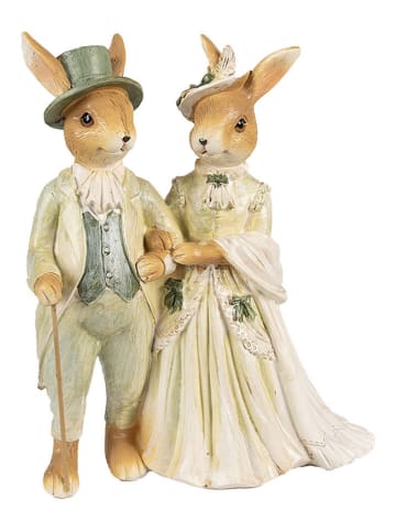 Clayre&Eef Figurka dekoracyjna w kolorze beżowym - 17 x 21 x 8 cm