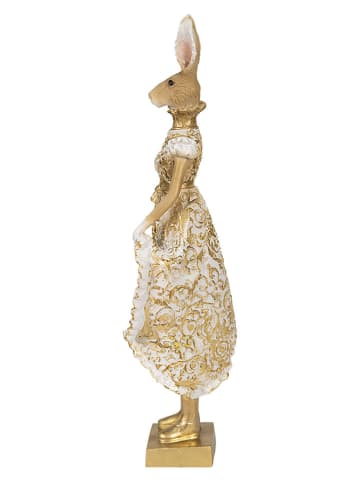 Clayre&Eef Dekofigur ''Kaninchen'' in Gold - (B)11 x (H)33 x (T)8 cm