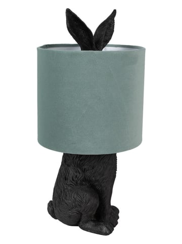 Clayre&Eef Tafellamp zwart/groen - (H)43 x Ø 20 cm