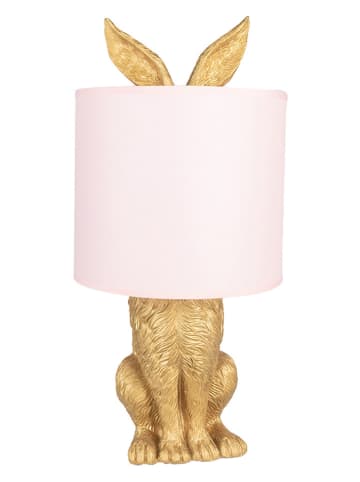 Clayre&Eef Lampa stołowa w kolorze złoto-jasnoróżowym - wys. 43 x Ø 20 cm