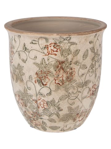 Clayre&Eef Doniczka w kolorze beżowym - wys. 17 x Ø 17 cm