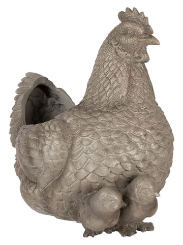 Clayre&Eef Bloempot ''Kip'' grijs - (B)46 x (H)38 x (D)30 cm