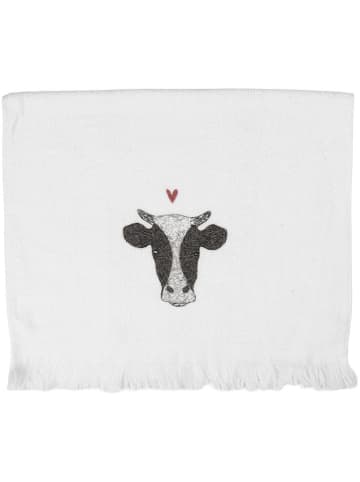 Clayre&Eef 2-delige set: gastendoeken wit/zwart - (L)66 x (B)40 cm