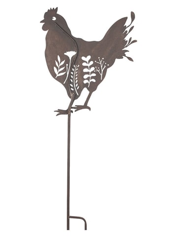 Clayre&Eef Tuinsteker ''Haan'' grijs - (B)47 x (H)124 x (D)2 cm