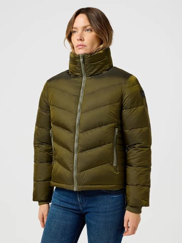 Wrangler Kurtka pikowana w kolorze ciemnozielonym