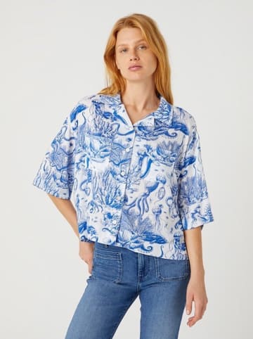 Wrangler Bluse in Blau/ Weiß