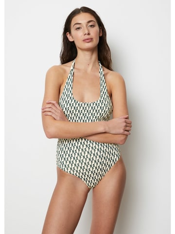 Marc O´Polo Strój kąpielowy w kolorze kremowo-ciemnozielonym