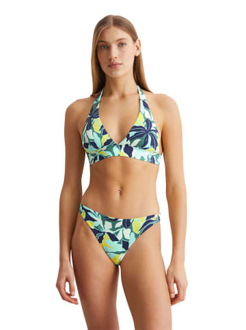 Marc O´Polo Beachwear Bikini-Oberteil in Türkis/ Gelb/ Dunkelblau