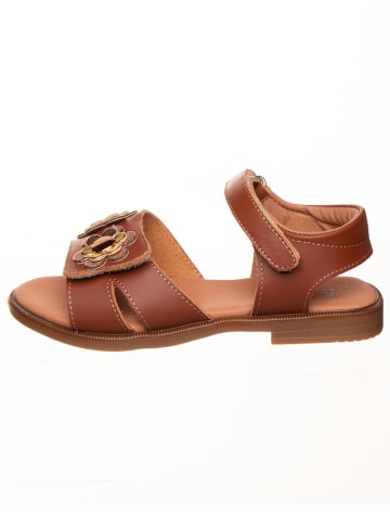 kmins Leder-Sandalen in Hellbraun