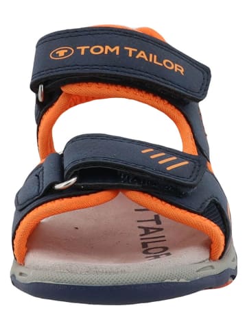 Tom Tailor Sandalen in Dunkelblau/ Orange