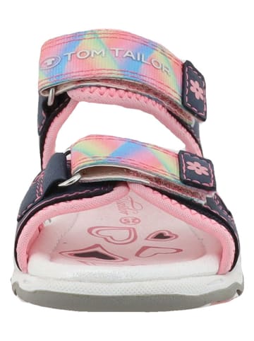 Tom Tailor Sandalen in Dunkelblau/ Rosa/ Bunt