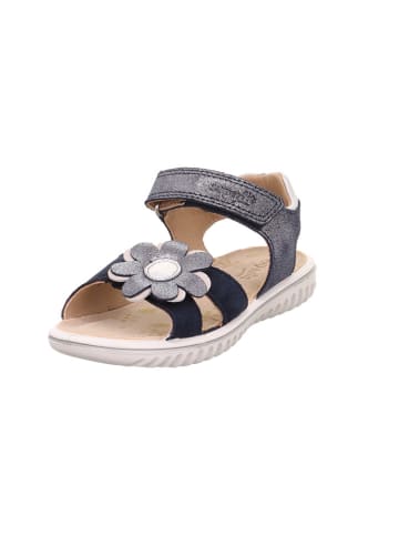 superfit Leder-Sandalen "Sparkle" in Dunkelblau/ Weiß