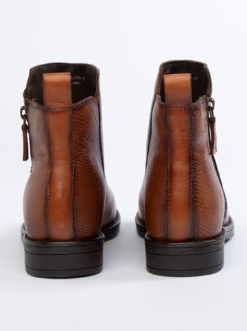 JOLANA & FENENA Leder-Boots in Hellbraun