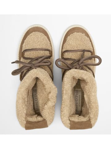 Marc O'Polo Shoes Skórzane botki zimowe "Pia" w kolorze jasnobrązowo-beżowym