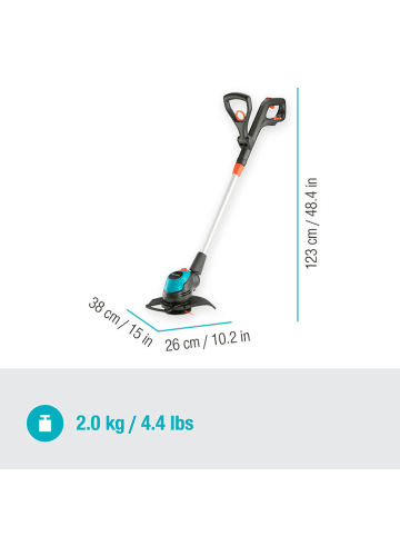 Gardena Accutrimmer "EasyCut zwart/turquoise - (B)38 x (H)123 x (D)26 cm