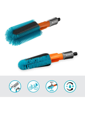 Gardena Fietsborstel "Cleansystem" lichtblauw/oranje - (L)29,4 cm