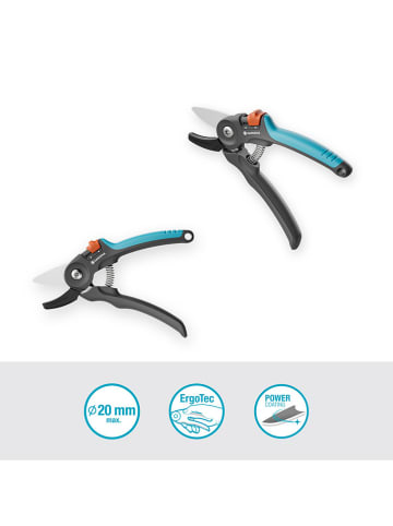 Gardena Gartenschere "PremiumCut - Trockenes Holz" in Schwarz/ Hellblau