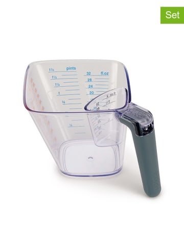 JosephJoseph Kubki z miarką 2w1 (2 szt.) w kolorze szarym - 1 l