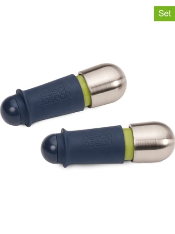 JosephJoseph 2-delige set: wijnflessluitingen "BarWise" donkerblauw - Ø 2,4 cm
