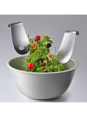 JosephJoseph 4tlg. Set: Salatschüssel, Besteck, Salz- & Pfeffermühlen in Weiß/ Schwarz