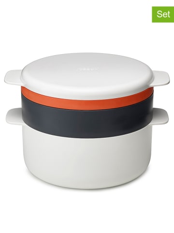 JosephJoseph 4tlg. Mikrowellen-Koch-Set "M-Cuisine" in Weiß/ Orange/ Anthrazit