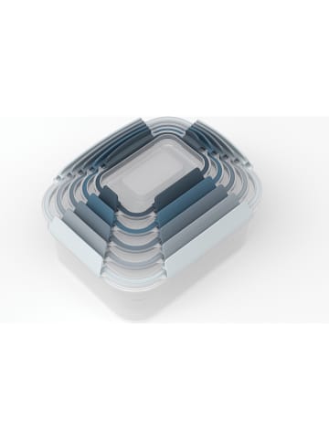 JosephJoseph 5er-Set: Frischhaltedosen "Nest" in Hellblau/ Grau