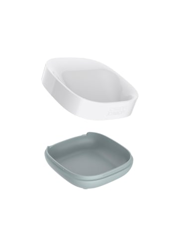 JosephJoseph Zeepschaaltje "Slim" wit/grijs - (B)7,9 x (H)3,6 x (D)7,4 cm