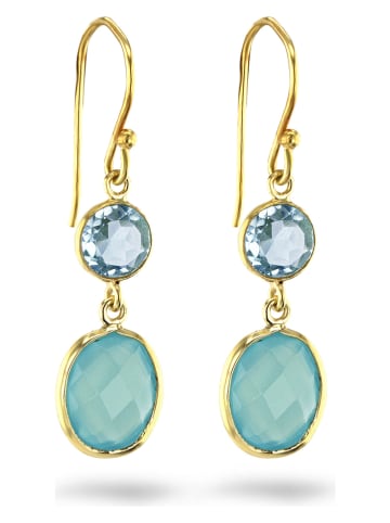 Les Petites Précieuses Pozłacane kolczyki z kamieniami ozdobnymi