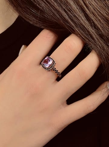 Les Petites Précieuses Rosévergulde ring met edelstenen